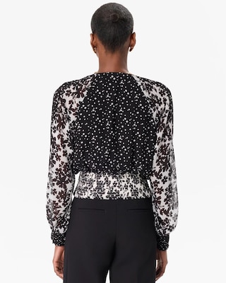 Smocked Waist Chiffon Blouse click to view larger image.