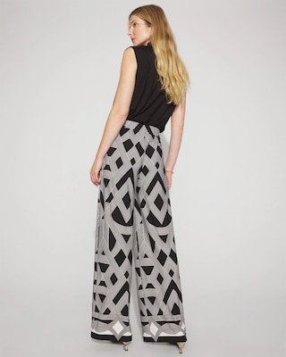 Petite Geometric Print Wide-Leg Pant click to view larger image.