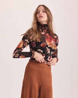 Long Sleeve Mesh Turtleneck