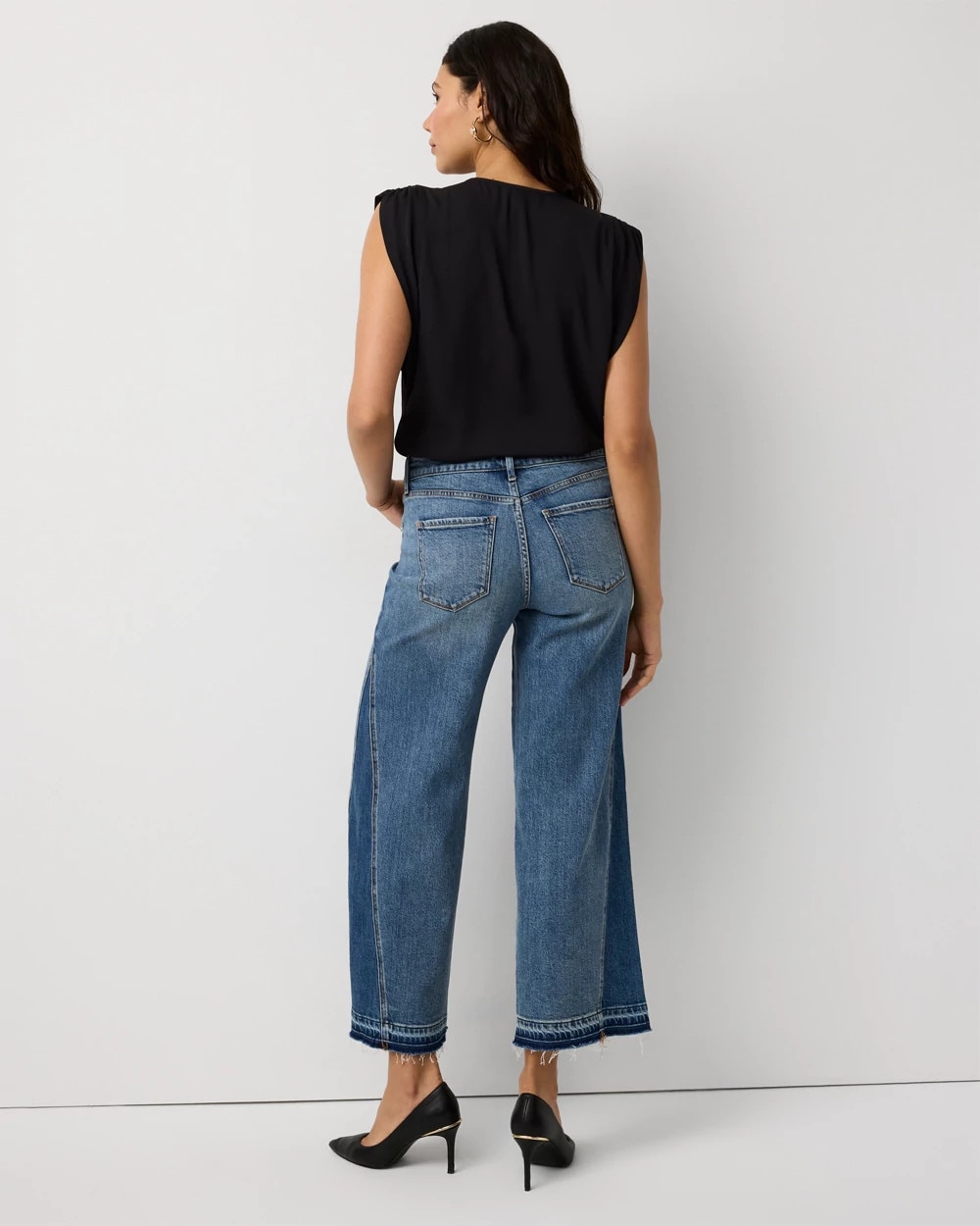 Raw Hem High Rise Wide Leg Jean