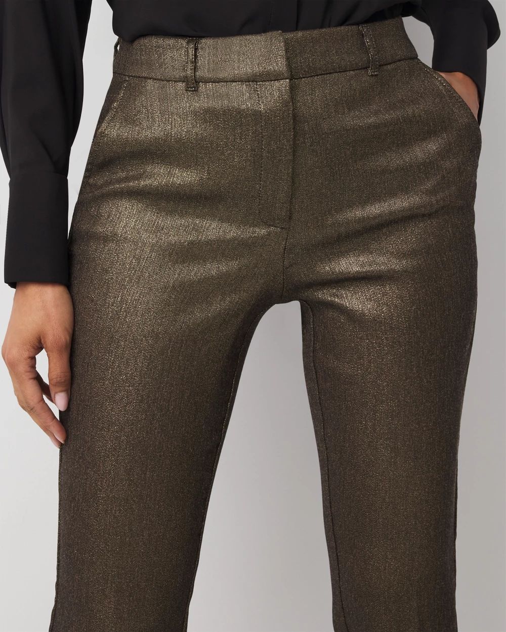 Shimmery Elle Slim Ankle Pant click to view larger image.