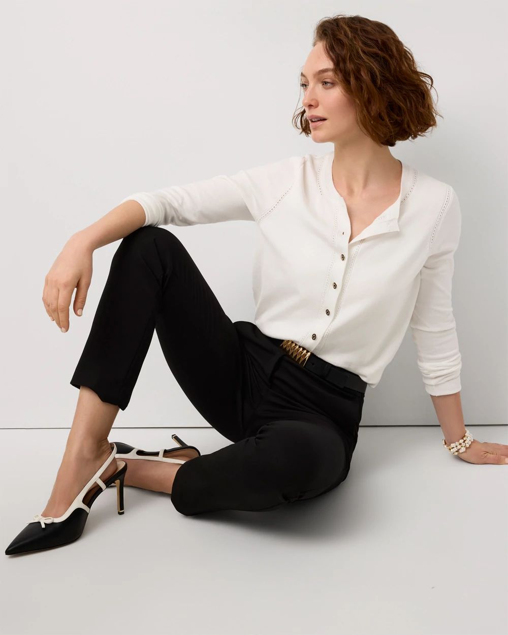 Crewneck Button-Front Cardigan click to view larger image.