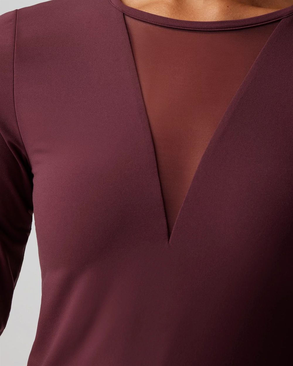 WHBM® FORME Long Sleeve Mesh Top