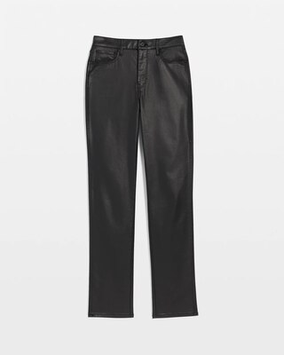 High-Rise Straight Coated Denim Jeans click to view larger image.
