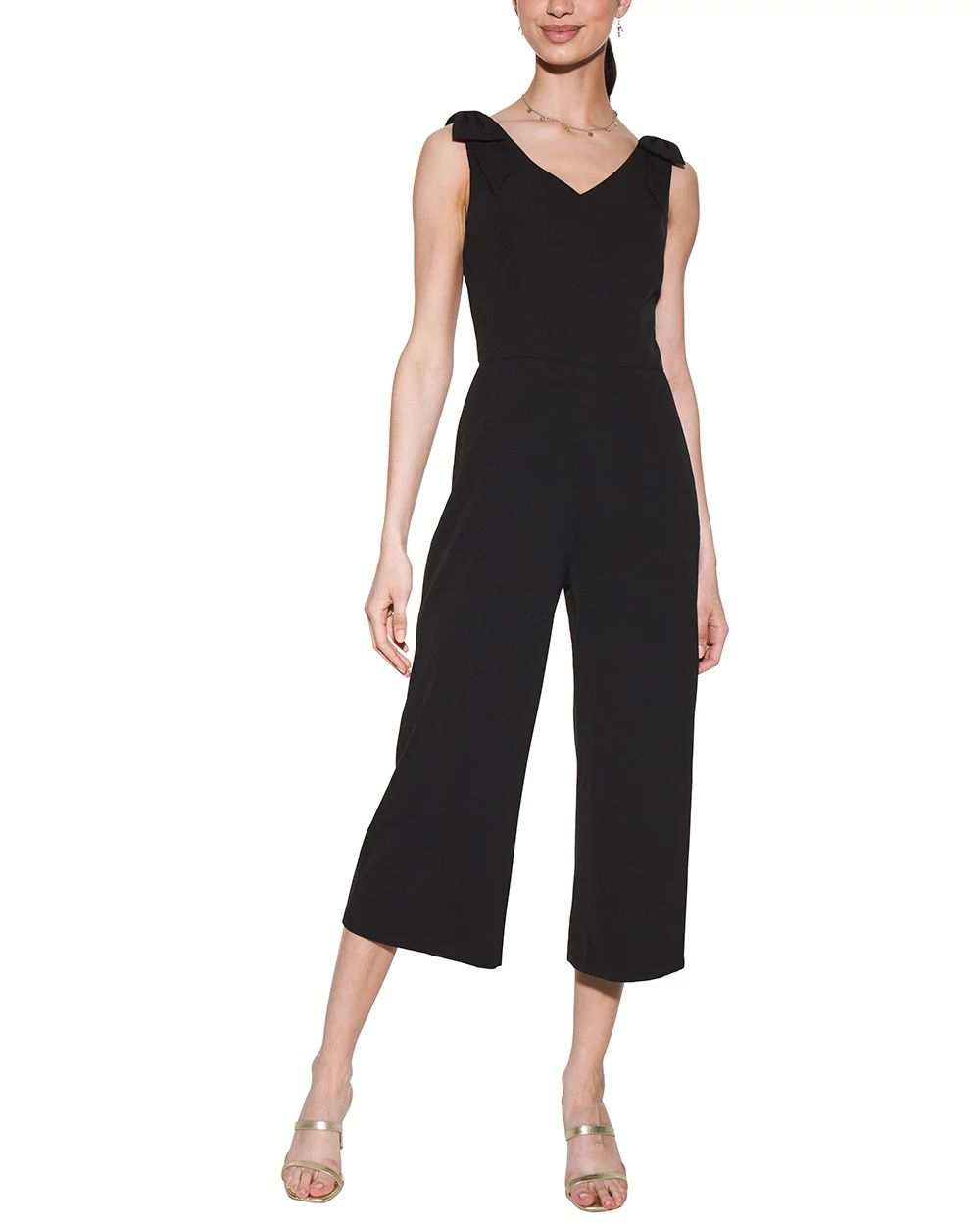 Outlet WHBM Bow Detail Crop Jumpsuit