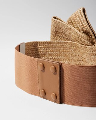 Wide Straw Bow Belt
