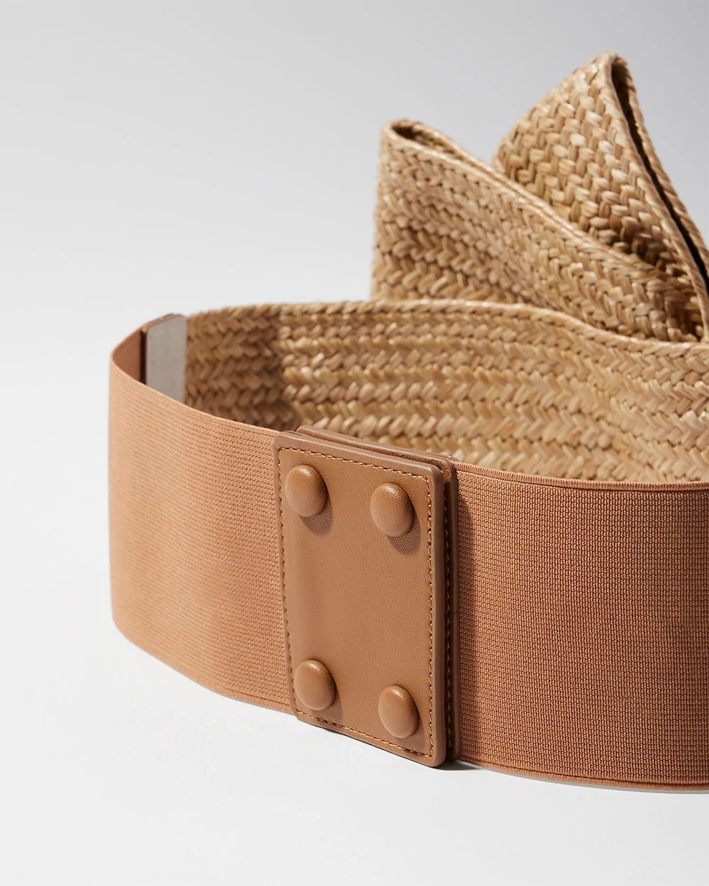 Wide Straw Bow Belt