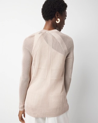 Mesh Cinched Cardigan Sweater click to view larger image.