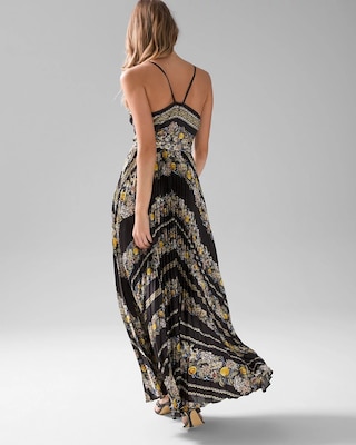 Petite Pleated Halter Maxi Dress click to view larger image.
