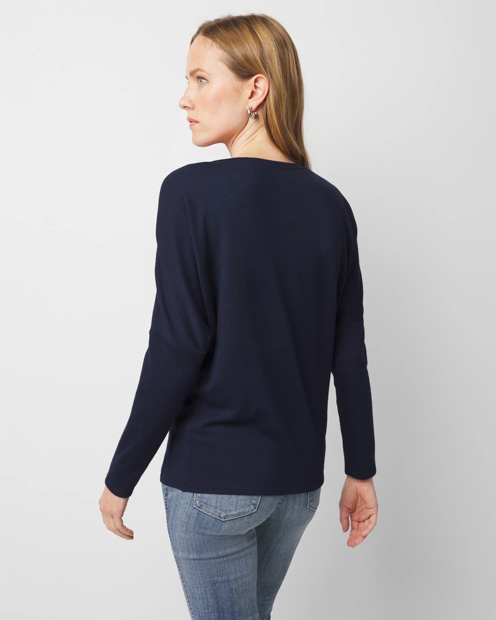 Snap Detail Dolman Sleeve Top