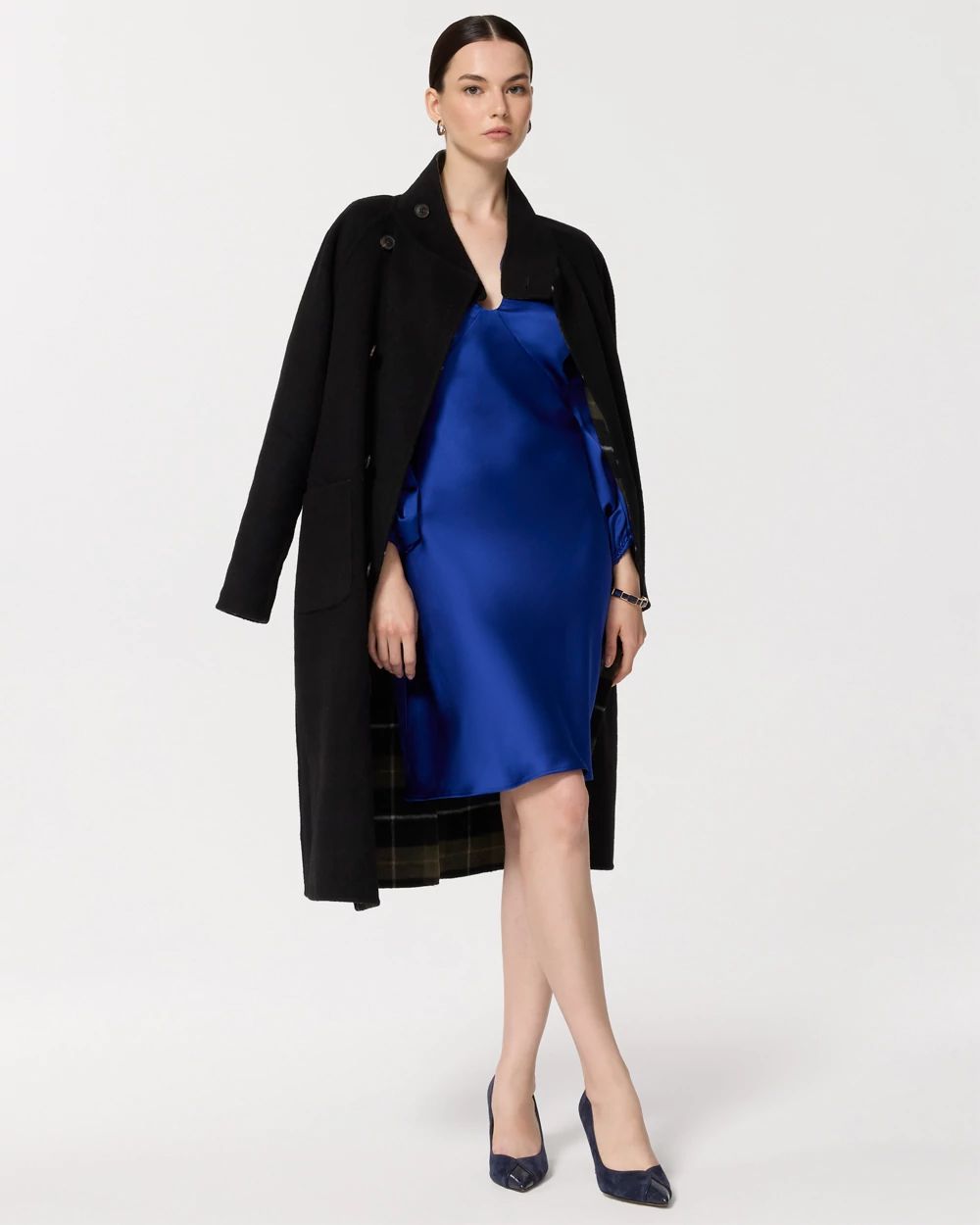 Balloon Sleeve Satin Dress click to view larger image.