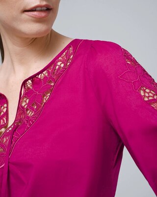 Petite Floral Cutout Top