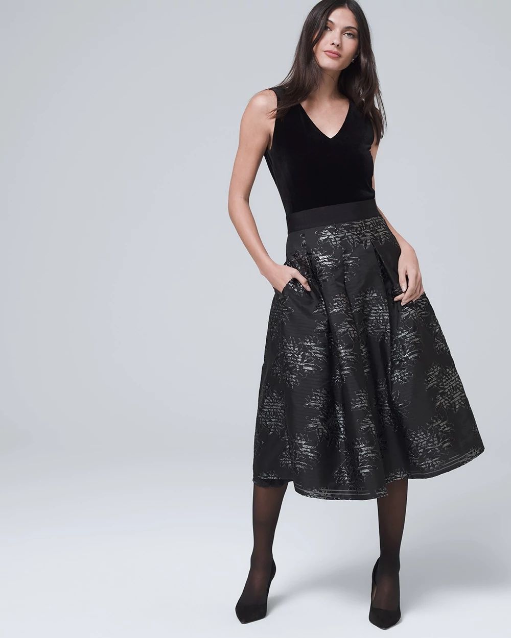 Shadow Stripe Full Skirt