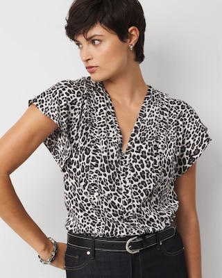 Flutter Sleeve Satin Shell Top