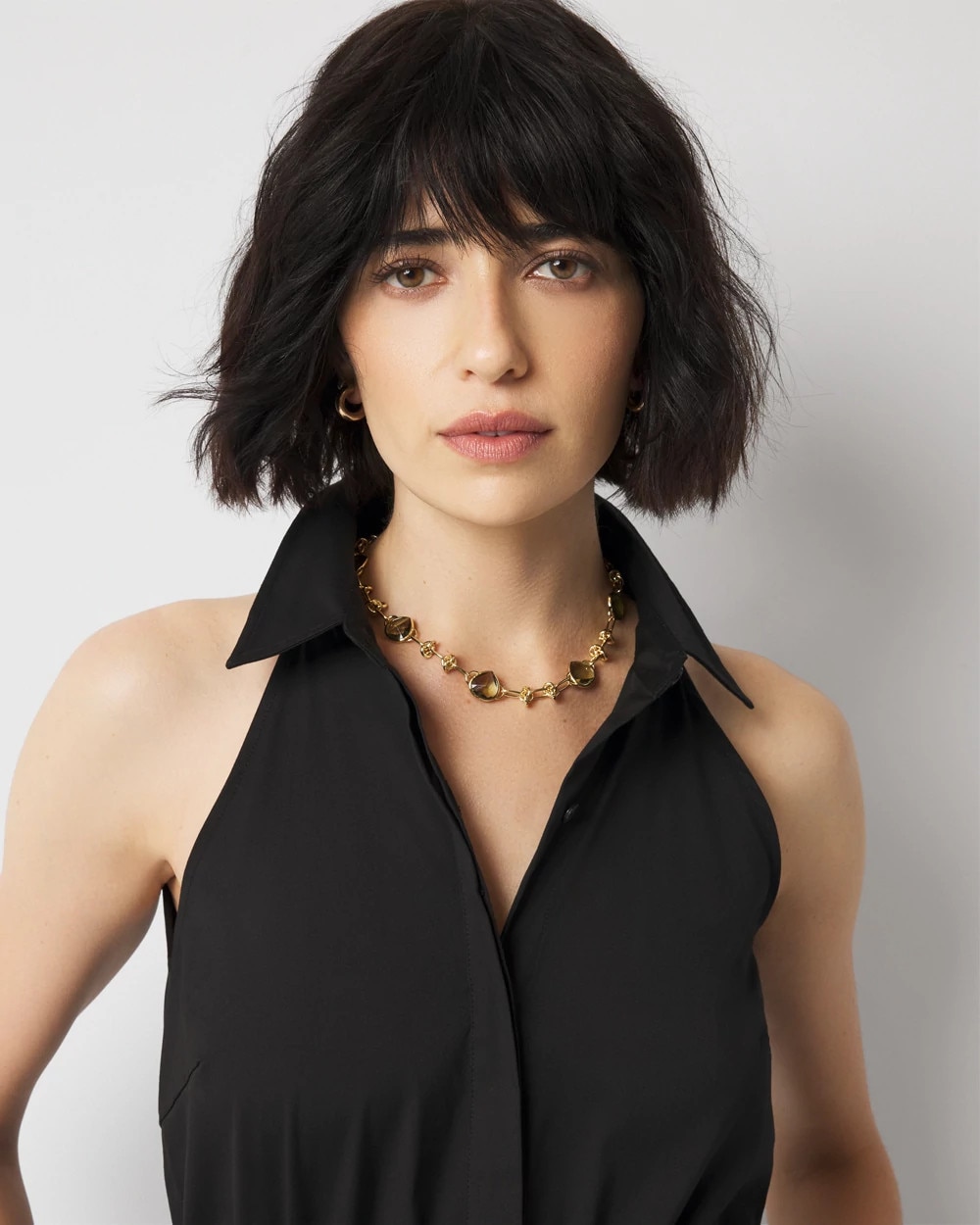 Poplin Halter Shirt Dress