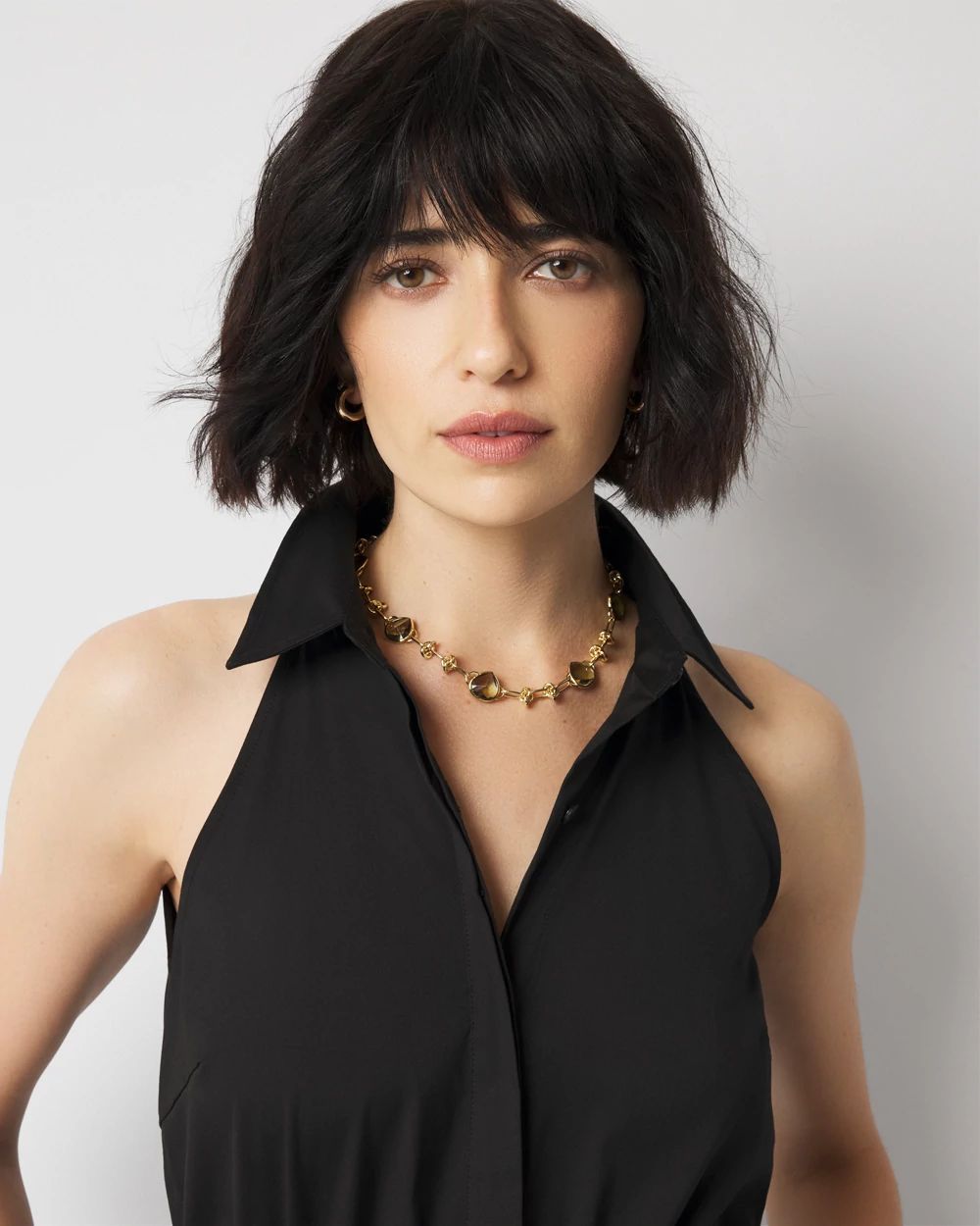 Poplin Halter Shirt Dress