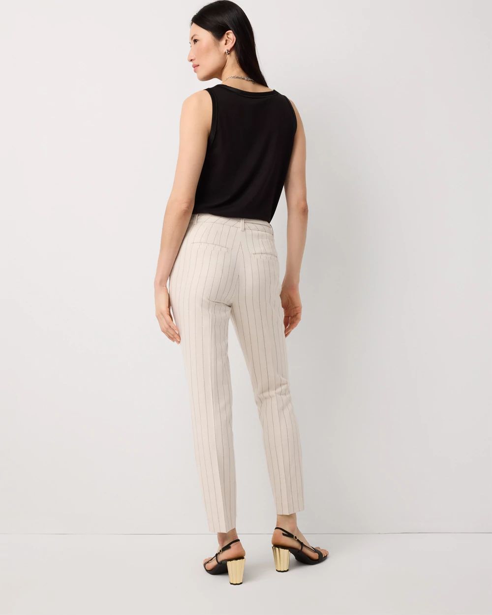 Petite Pinstripe Elle Slim Ankle Pant