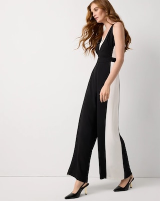 Colorblock Wide Leg Jumpsuit click to view larger image.