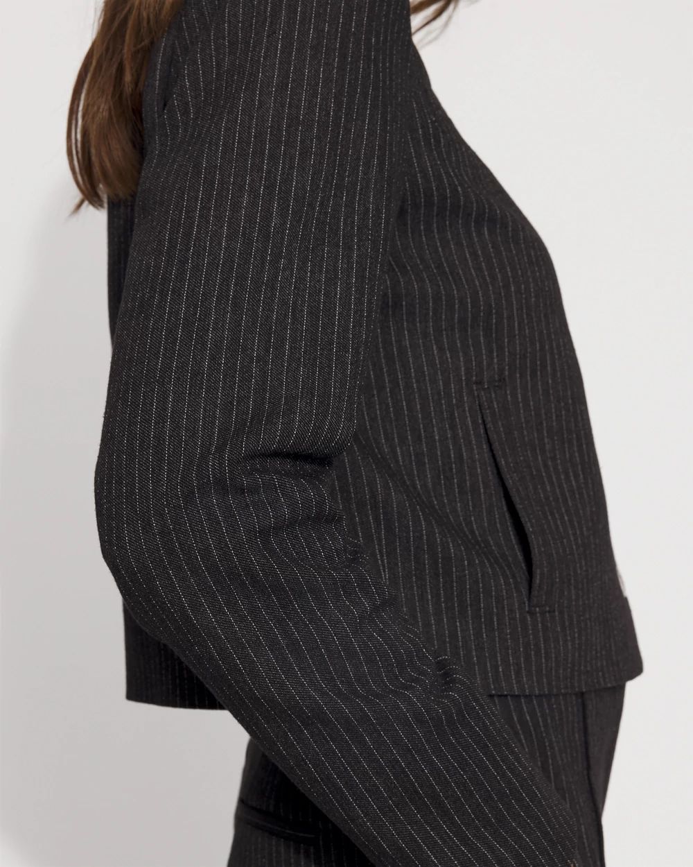Collarless Button Front Jacket