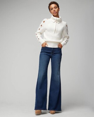 Novelty Sleeve Half Zip Pullover