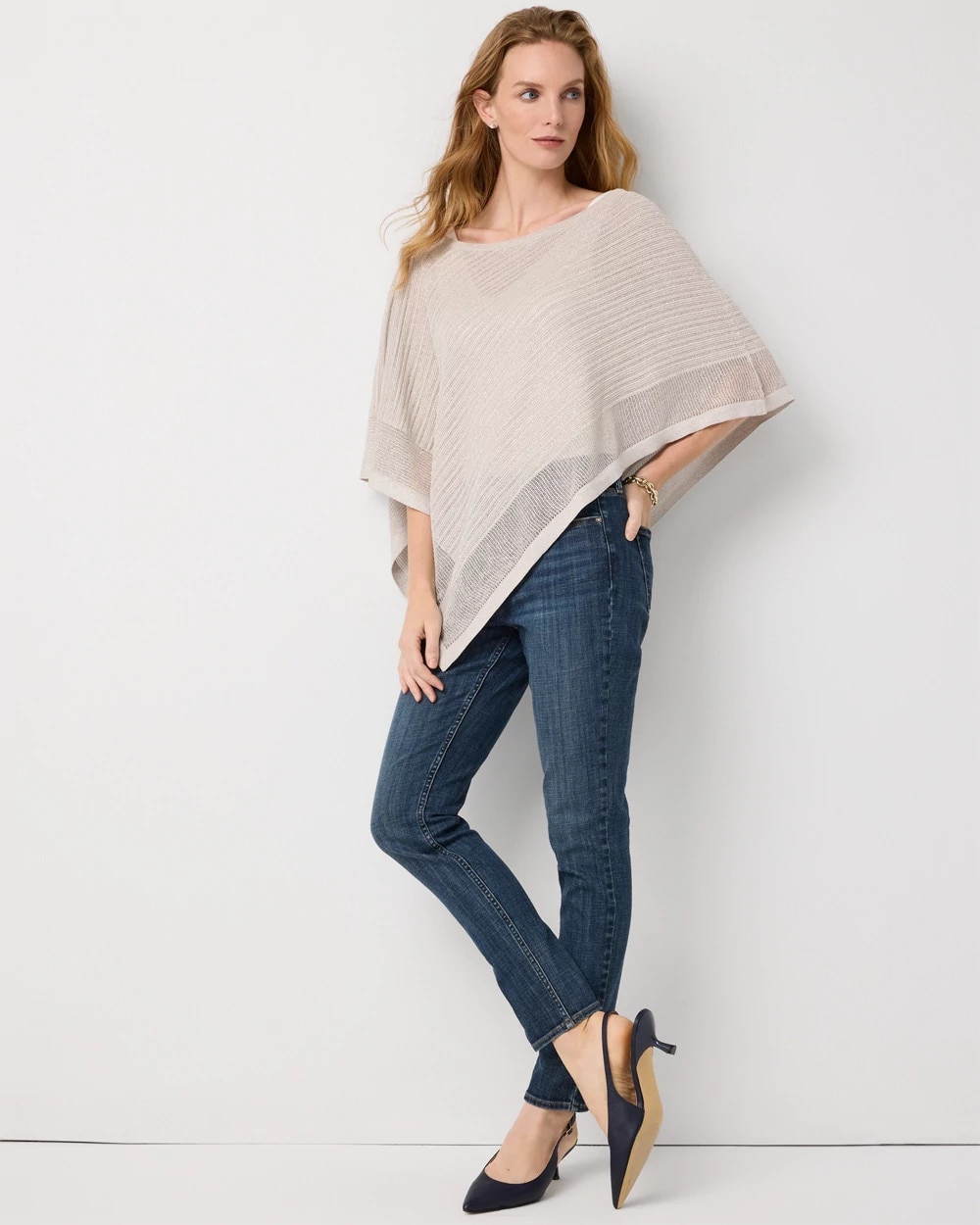 Metallic Asymmetrical Poncho - image 2