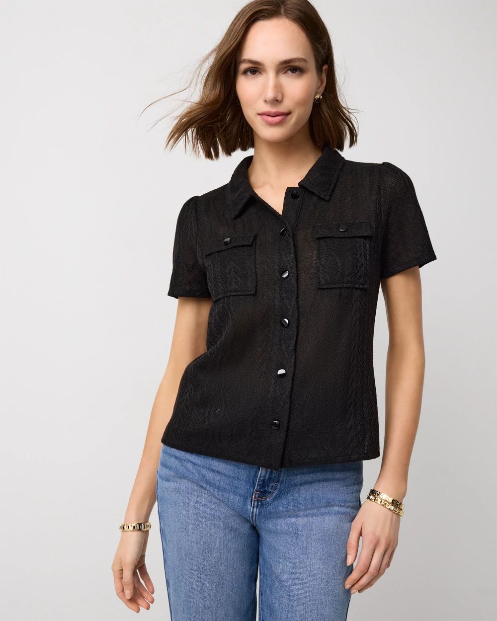 Jacquard Short Sleeve Shirt