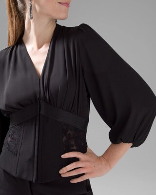 Lace Inset Corset Blouse