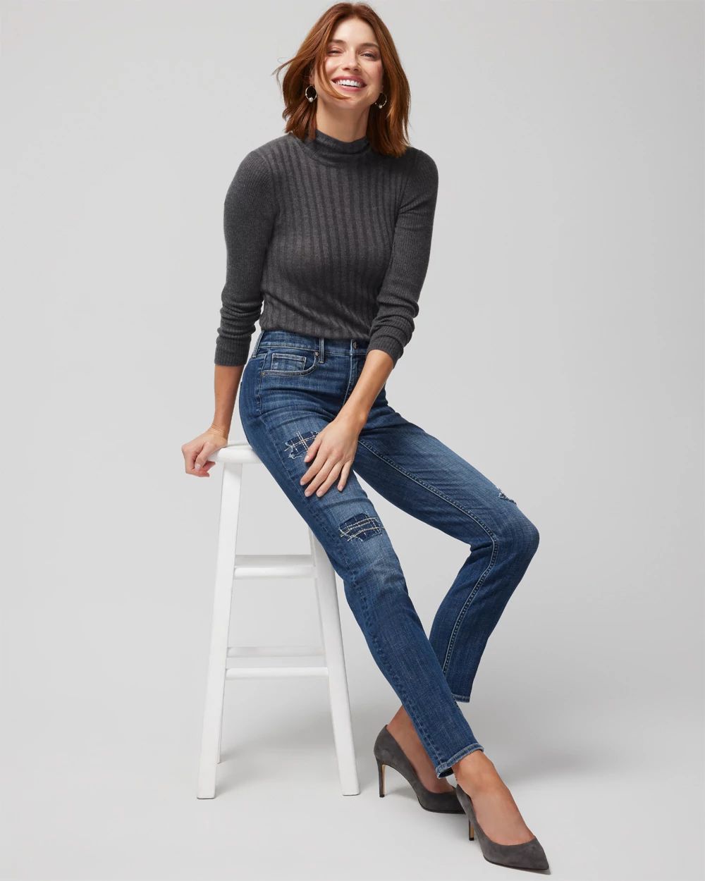 High-Rise Everyday Soft Destructed Slim Ankle Jeans
