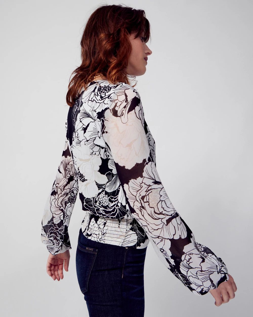 Matte Jersey Surplice Blouse