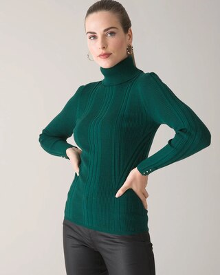 Long Sleeve Transfer Rib Turtleneck