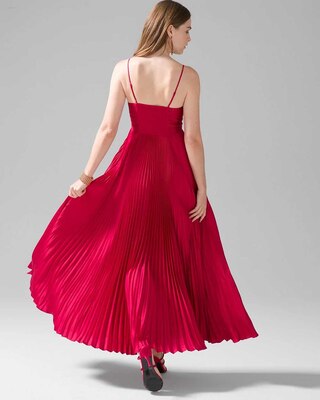 Satin Pleated Maxi Dress click to view larger image.