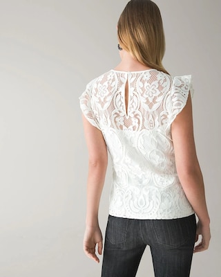 Lace Flutter Sleeve Shell click to view larger image.
