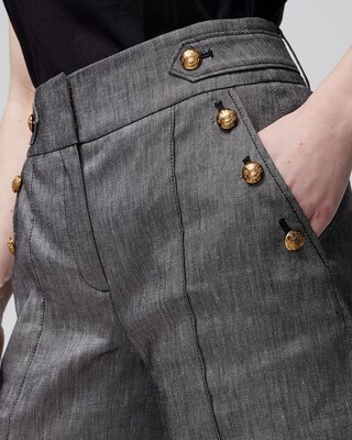 Extra High-Rise Linen Button Shorts
