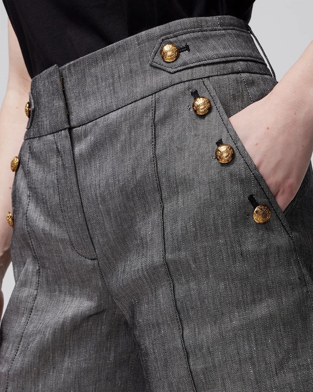 Extra High-Rise Linen Button Shorts