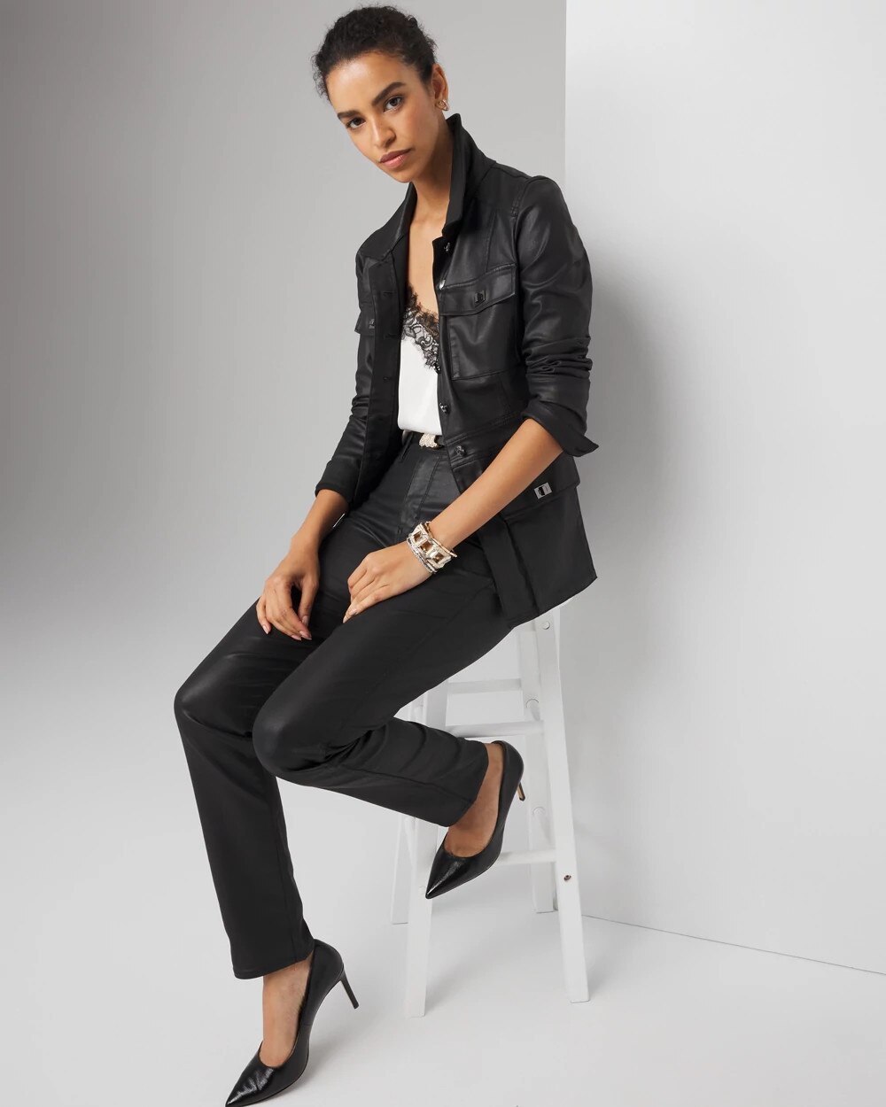 Coated Denim Utility Jacket - image 2