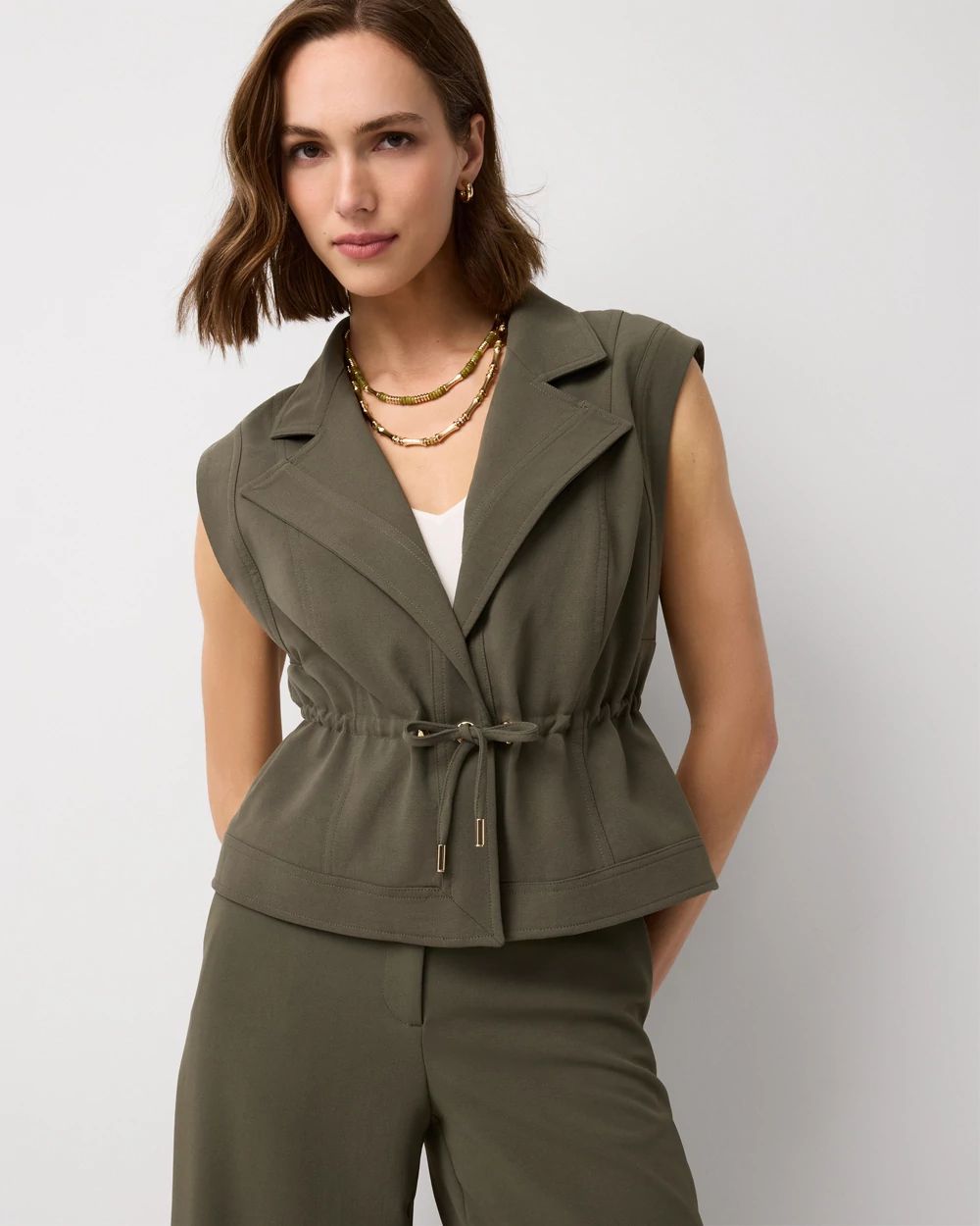 Drawcord-Waist Vest