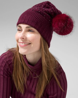 Faux Pearl Embellished Hat