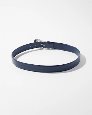 Sculptured Buckle Denim Belt click to view larger image.