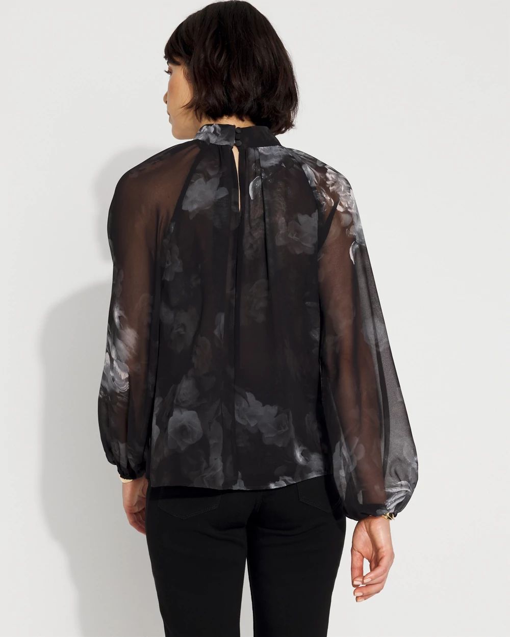 Mock Neck Raglan Sleeve Blouse