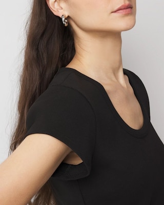 WHBMFORME™ Ribbed Stretch Scoop Neck Tee click to view larger image.