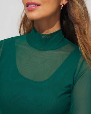 Outlet WHBM Mesh Turtleneck Top