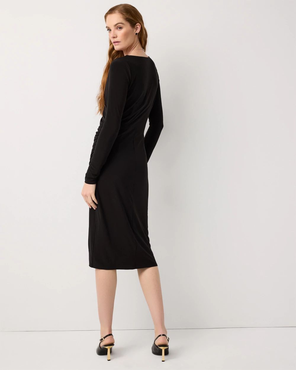 Sweetheart Neck Ruched Midi Dress click to view larger image.