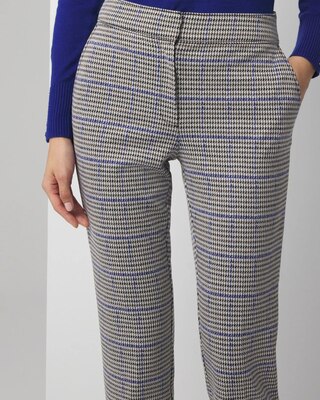 Straight Leg Houndstooth Luxe Plaid Pants click to view larger image.