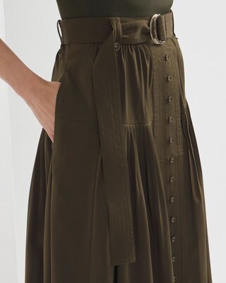 Belted Utility Midi Skirt