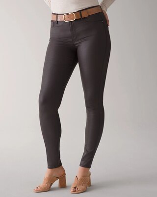 Curvy-Fit High Rise Coated Skinny Jeans