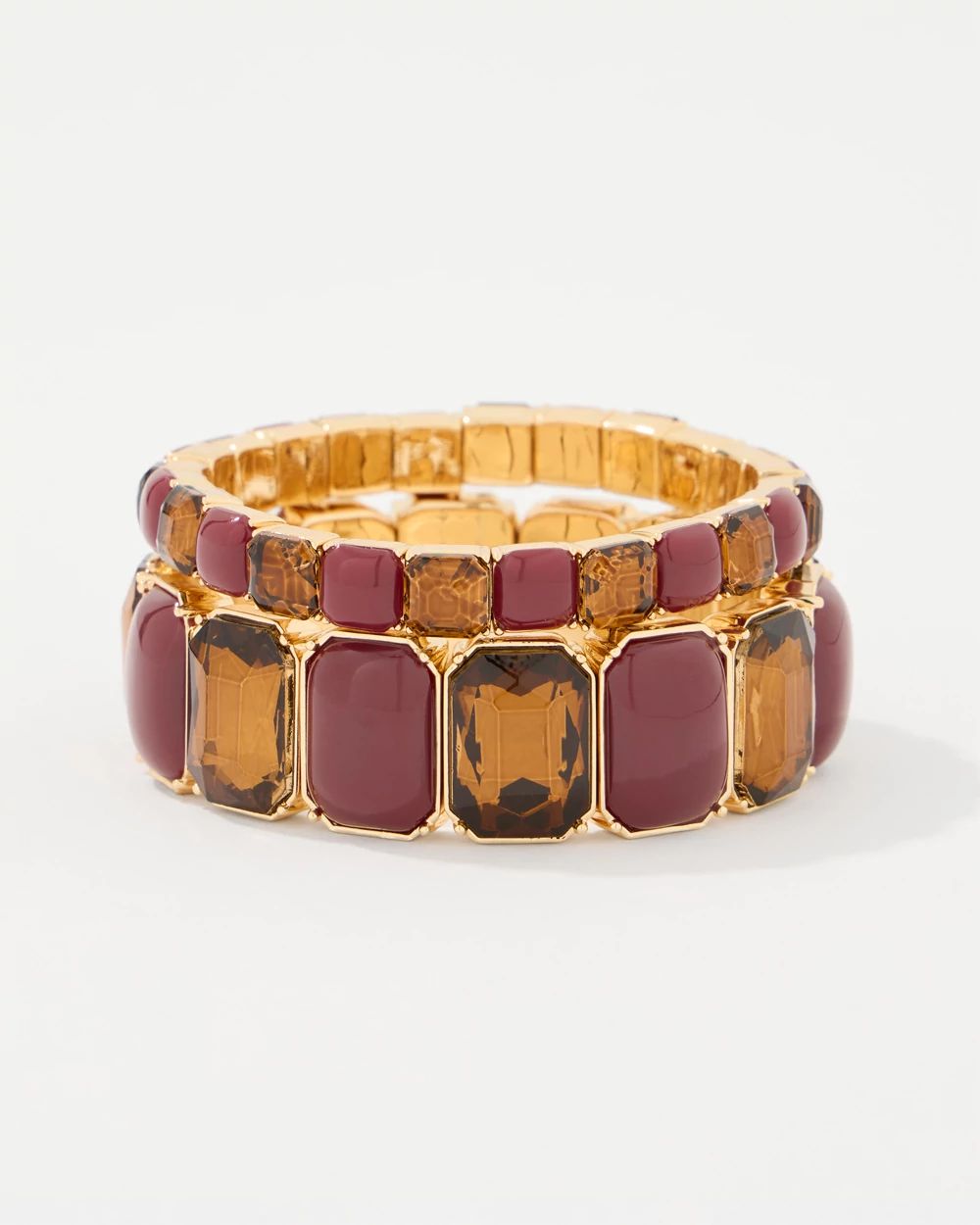 Mixed Stone Stretch Bracelet click to view larger image.