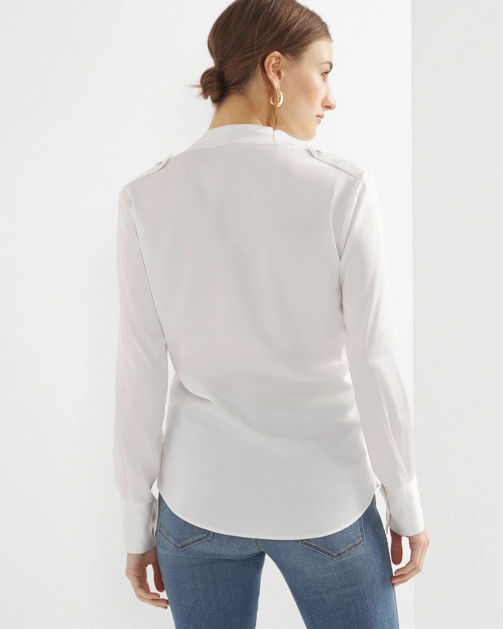 Long Sleeve Collar Pocket Shirt click to view larger image.