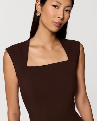 Luxe Stretch Square Neck Sheath Dress click to view larger image.