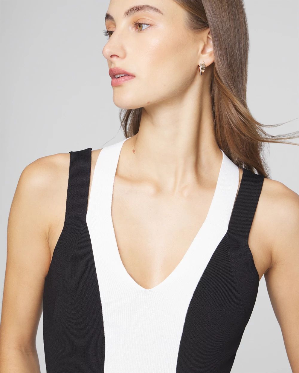 Colorblock Cutout Sweater Tank