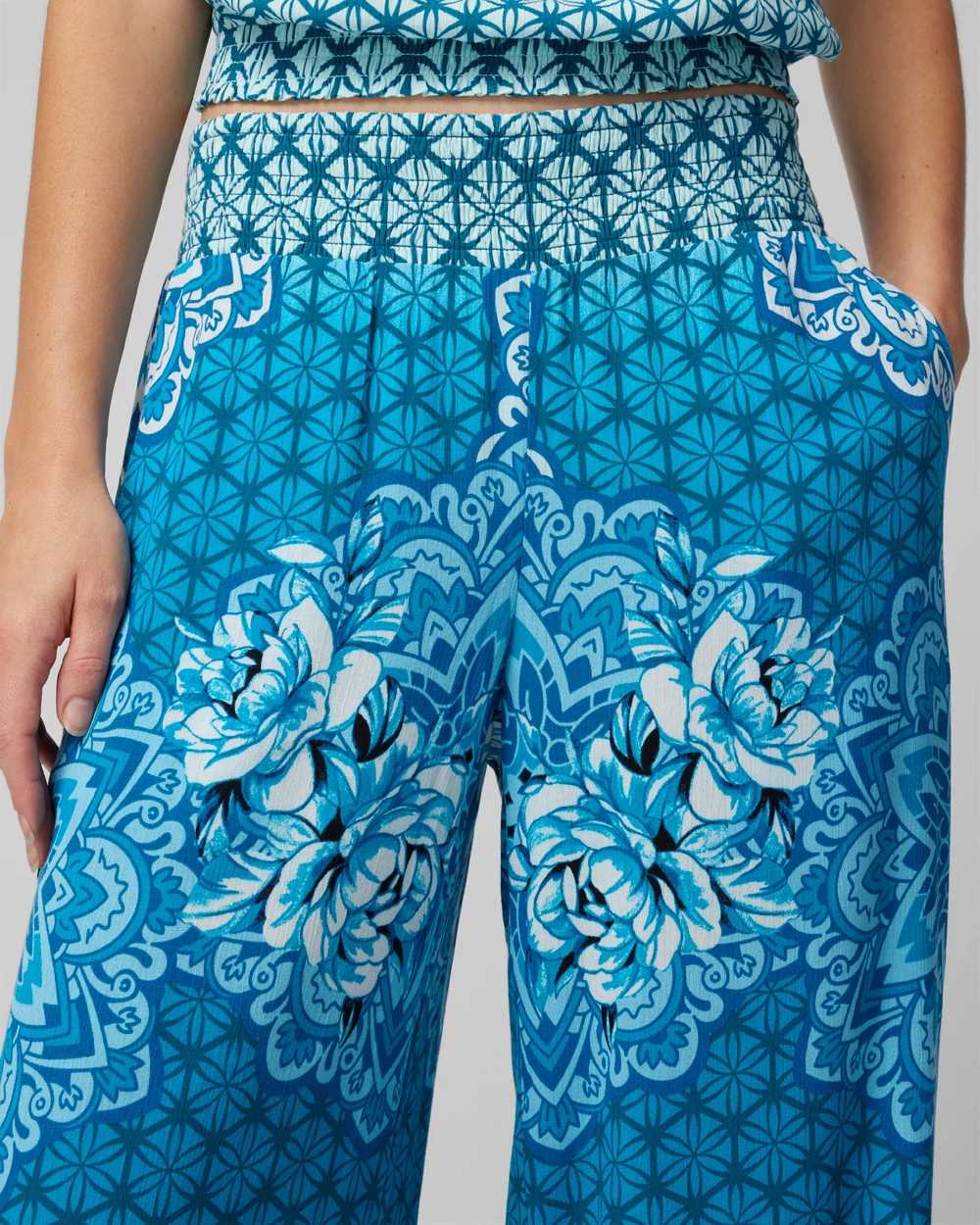 Smocked Waist Printed Pant click to view larger image.